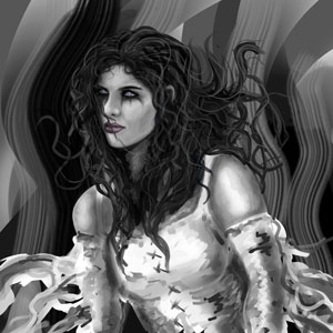 Eine Klagefee. Darstellung aus einem Mystikerbuch.